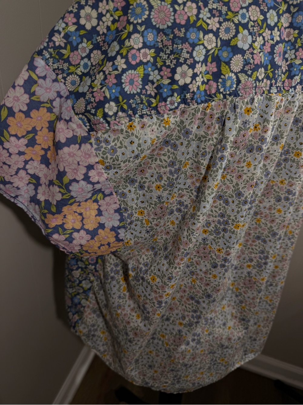 American Eagle Outfitters Floral Patchwork Blouse - Pink & Blue - Picture 4 of 6